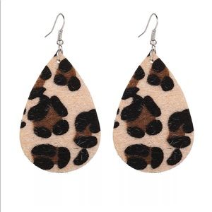 Boho Leopard Teardrop Earrings